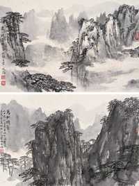 宋文治 黄山（二帧） 镜心